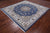 Blue 8' Square Persian Nain Handmade Wool & Silk Rug - Q24038