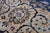 Blue 8' Square Persian Nain Handmade Wool & Silk Rug - Q24038