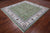 Green 8' Square Wool & Silk Persian Nain Hand Knotted Rug - Q24041