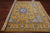 Gold 8' Square Wool & Silk Persian Nain Hand-Knotted Rug - Q24043