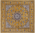 Gold 8' Square Wool & Silk Persian Nain Hand-Knotted Rug - Q24043