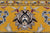 Gold 8' Square Wool & Silk Persian Nain Hand-Knotted Rug - Q24043