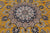 Gold 8' Square Wool & Silk Persian Nain Hand-Knotted Rug - Q24043