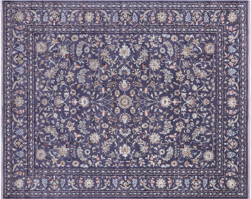 Grey Persian Nain Handmade Wool & Silk Rug 8' 0" X 10' 1" - Q24045