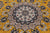 Gold 9' Square Persian Nain Hand Knotted Wool & Silk Rug - Q24048