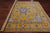 Gold 9' Square Persian Nain Hand Knotted Wool & Silk Rug - Q24048