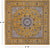 Gold 9' Square Persian Nain Hand Knotted Wool & Silk Rug - Q24048