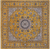 Gold 9' Square Persian Nain Hand Knotted Wool & Silk Rug - Q24048