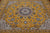 Gold 9' Square Persian Nain Hand Knotted Wool & Silk Rug - Q24048
