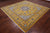 Gold 9' Square Persian Nain Hand Knotted Wool & Silk Rug - Q24048
