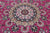 Pink 8' Square Wool & Silk Persian Nain Hand-Knotted Rug - Q24054