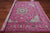 Pink 8' Square Wool & Silk Persian Nain Hand-Knotted Rug - Q24054