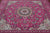 Pink 8' Square Wool & Silk Persian Nain Hand-Knotted Rug - Q24054