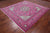 Pink 8' Square Wool & Silk Persian Nain Hand-Knotted Rug - Q24054