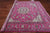 Pink 9' Square Persian Nain Handmade Wool & Silk Rug - Q24055