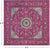 Pink 9' Square Persian Nain Handmade Wool & Silk Rug - Q24055