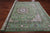 Green 8' Square Wool & Silk Persian Nain Handmade Rug - Q24057