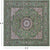 Green 8' Square Wool & Silk Persian Nain Handmade Rug - Q24057