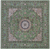 Green 8' Square Wool & Silk Persian Nain Handmade Rug - Q24057