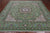 Green 8' Square Wool & Silk Persian Nain Handmade Rug - Q24057