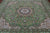 Green 8' Square Wool & Silk Persian Nain Handmade Rug - Q24057