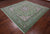 Green 8' Square Wool & Silk Persian Nain Handmade Rug - Q24057