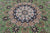 Green 8' Square Wool & Silk Persian Nain Hand Knotted Rug - Q24061