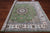 Green 8' Square Wool & Silk Persian Nain Hand Knotted Rug - Q24061