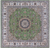 Green 8' Square Wool & Silk Persian Nain Hand Knotted Rug - Q24061