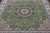 Green 8' Square Wool & Silk Persian Nain Hand Knotted Rug - Q24061