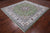 Green 8' Square Wool & Silk Persian Nain Hand Knotted Rug - Q24061