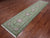 Green 2' 9" X 11' 10" Runner Persian Nain Handmade Wool & Silk Rug - Q24064