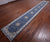 Blue 2' 7" X 19' 8" Runner Persian Nain Hand Knotted Wool & Silk Rug - Q24066