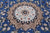 Blue 2' 7" X 19' 8" Runner Persian Nain Hand Knotted Wool & Silk Rug - Q24066