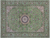 Green 8' 11" X 11' 11" Persian Nain Hand Knotted Wool & Silk Rug - Q24074