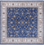 Blue 9' Square Persian Nain Handmade Wool & Silk Rug - Q24076
