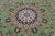 Green 9' Square Persian Nain Hand-Knotted Wool & Silk Rug - Q24077