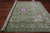 Green 9' Square Persian Nain Hand-Knotted Wool & Silk Rug - Q24077