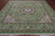 Green 9' Square Persian Nain Hand-Knotted Wool & Silk Rug - Q24077