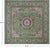 Green 9' Square Persian Nain Hand-Knotted Wool & Silk Rug - Q24077