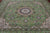 Green 9' Square Persian Nain Hand-Knotted Wool & Silk Rug - Q24077
