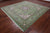 Green 9' Square Persian Nain Hand-Knotted Wool & Silk Rug - Q24077