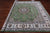 Green 9' Square Persian Nain Hand Knotted Wool & Silk Rug - Q24078