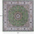 Green 9' Square Persian Nain Hand Knotted Wool & Silk Rug - Q24078