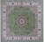 Green 9' Square Persian Nain Hand Knotted Wool & Silk Rug - Q24078