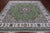 Green 9' Square Persian Nain Hand Knotted Wool & Silk Rug - Q24078