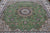 Green 9' Square Persian Nain Hand Knotted Wool & Silk Rug - Q24078
