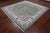 Green 9' Square Persian Nain Hand Knotted Wool & Silk Rug - Q24078