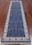 Blue 2' 9" X 10' 2" Wool & Silk Persian Nain Hand Knotted Runner Rug - Q24081