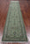 Green 2' 9" X 14' 1" Persian Nain Hand-Knotted Wool & Silk Runner Rug - Q24083